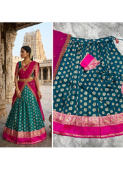 South-Style Kanjivaram Silk Lehenga Designer Indian Ethnic Wear Australia 3