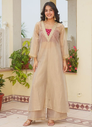 Designer Golden Tissue Salsa Kurta Set 6