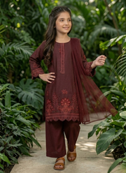 Girl’s 3‑Piece Embroidered Chiffon Midi Shirt Set 5