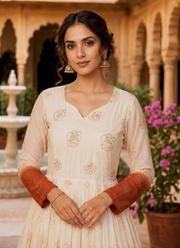 Premium Designer Crunchy Silver Gown – Pipe Sequins Embroidery Work, Traditional Indian dress 5
