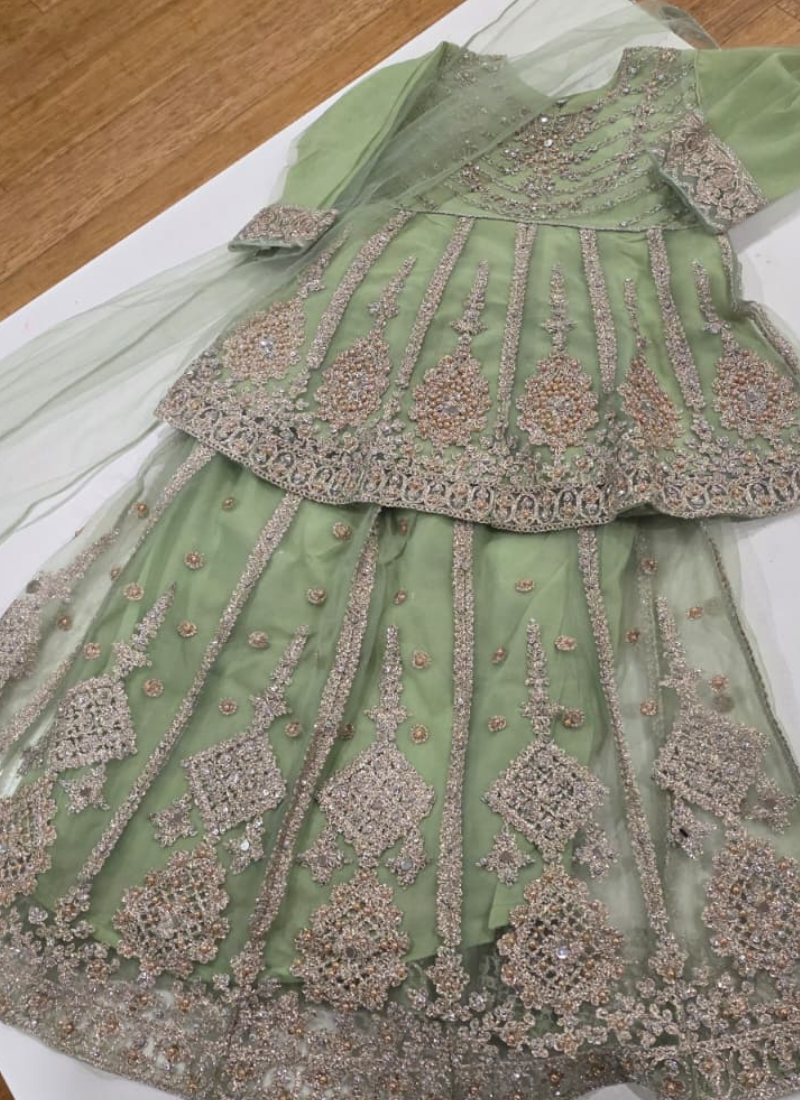 Baby Girl’s Net Lehenga – Embroidery Work