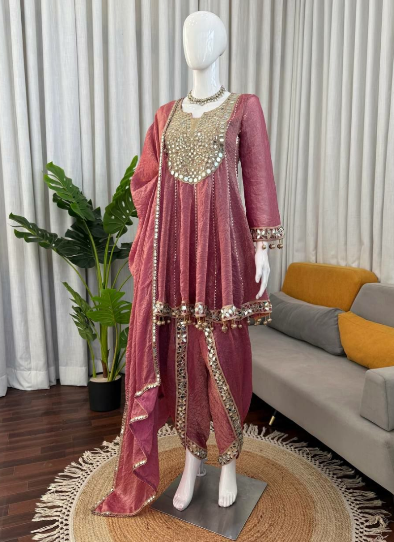 Gold Crush Kurta Set with Dupatta