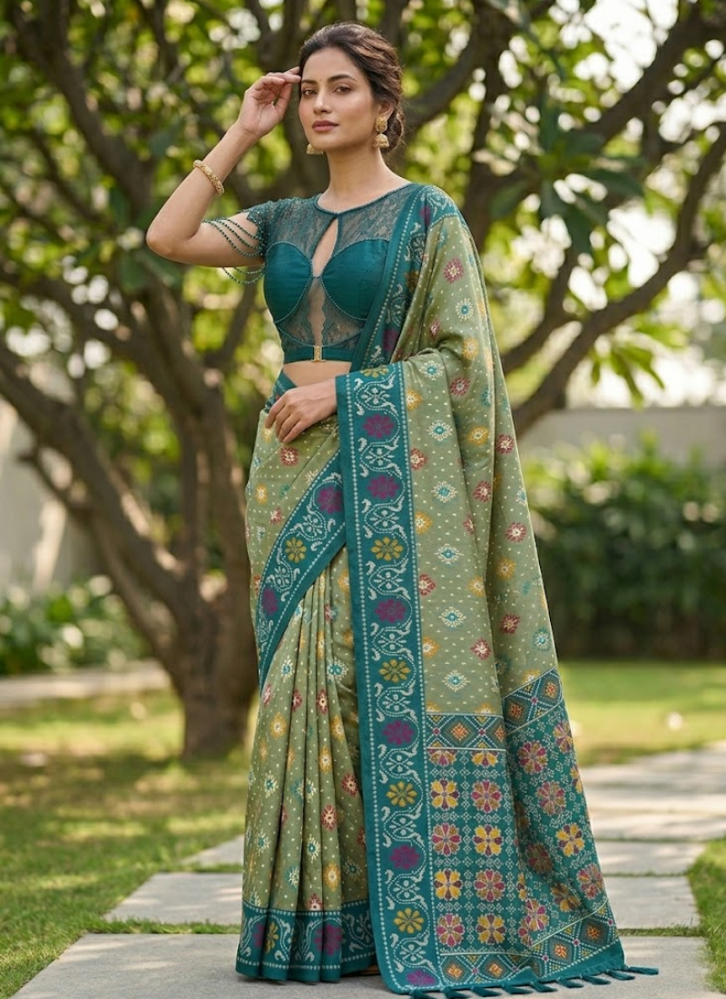 Karishma Patola Silk Saree – Premium Soft Silk with Zari Weaving & Meena Kari Border