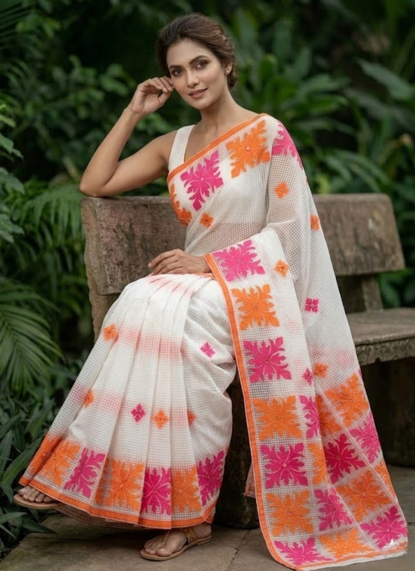 Kota Applique Saree – No Blouse Piece
