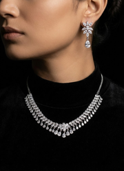 Diamond Cut Necklace & Earring Set with Premium Stone Setting 5