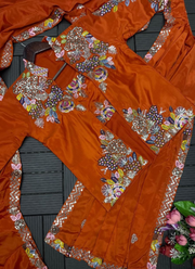 Party Jacket Saree – Heavy Crepe Satin with Embroidery Work 3