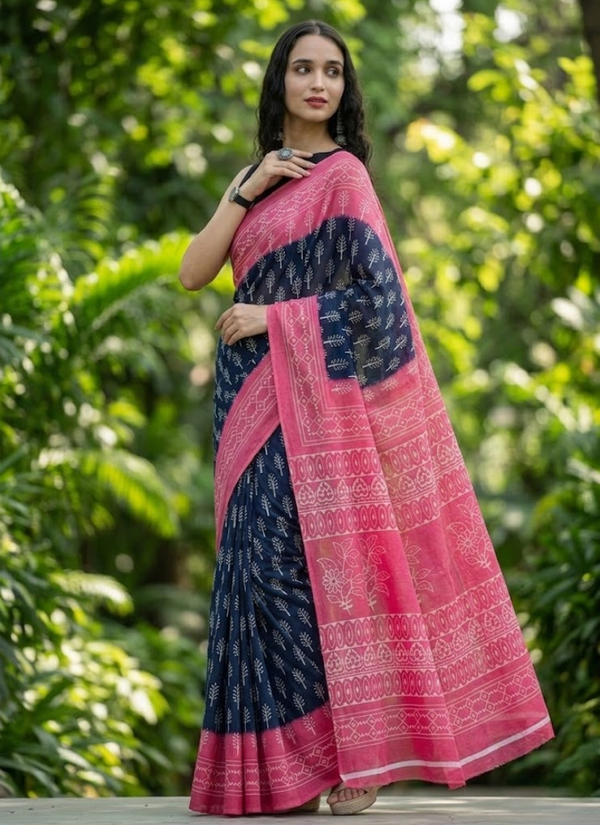 Pure joypuri Mulmul Saree with Blouse