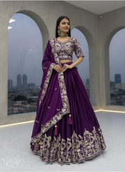 Chinon Embroidered Lehenga Choli with Dupatta 5