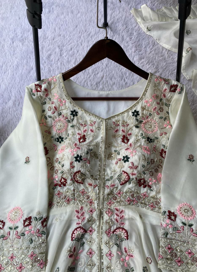 Rangoli Silk Palazzo Suit with Sequins Embroidery + Dupatta