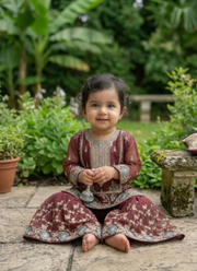 Baby Sharara Set in Raw Silk with Mirror Work 4