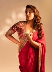Soft Rangoli Silk Saree with Sequins Embroidery Border & Blouse Fabric 5