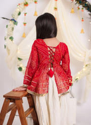 Children Girls Navratri Kora Cotton Lehenga Top Set 5