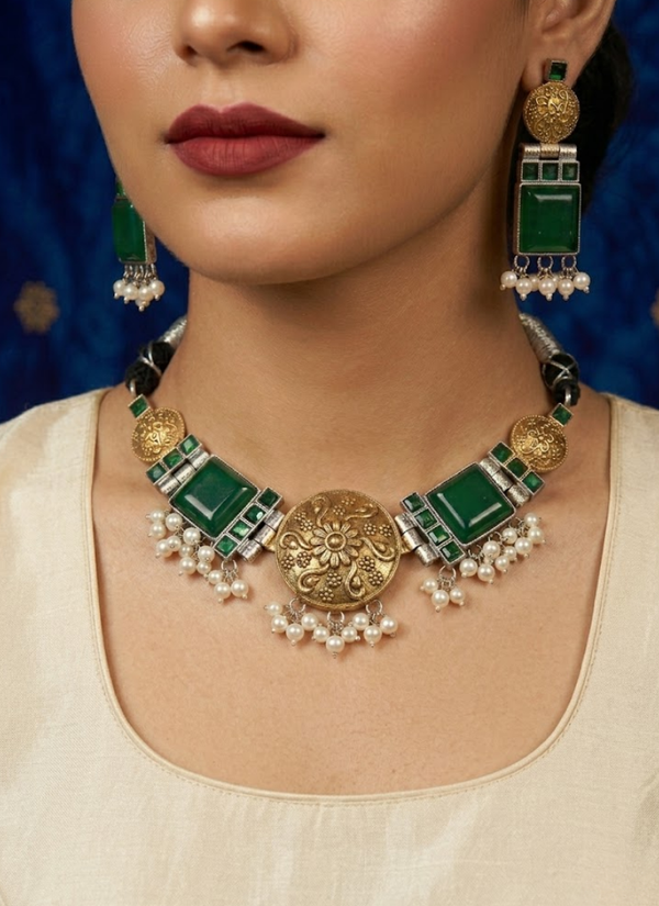 Daksha Dual Tone Necklace Set
