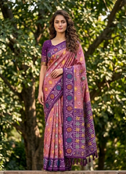 Karishma Patola Silk Saree – Premium Soft Silk with Zari Weaving & Meena Kari Border 3