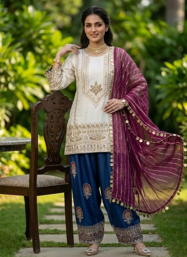 Silk Sharara Set with Georgette Dupatta