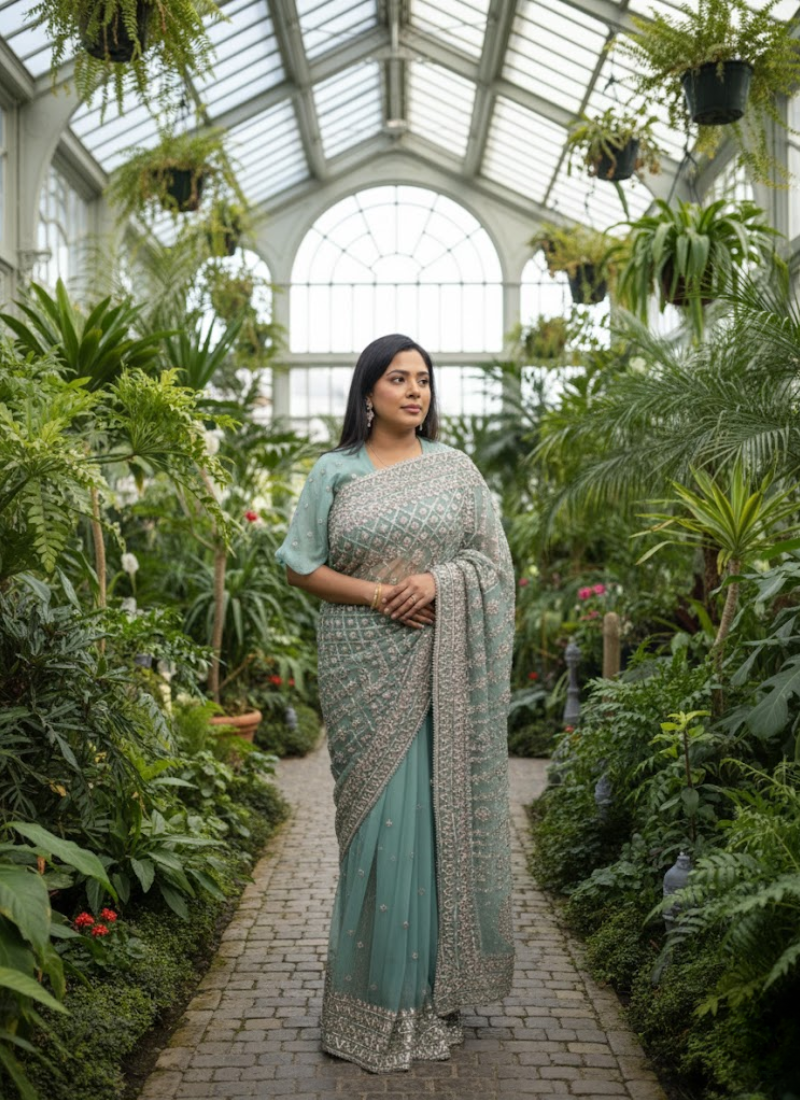 Handmade Gotapatti Saree – Stitched Blouse & Petticoat