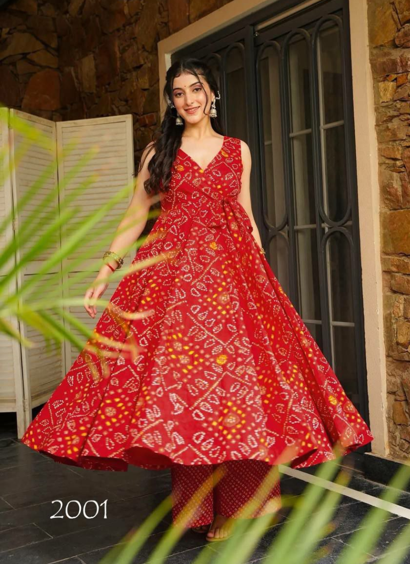 Heavy Rayon Anarkali Gown with Digital Print & 3.5m Flair Australia