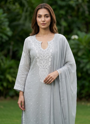 Mul Chanderi Chikankari Suit Set 19