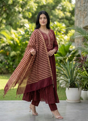 Mul Chanderi Kurta Set 8