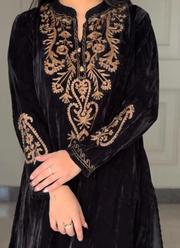 Velvet Embroidered Co‑Ord Set for Women (Kurti + Palazzo) 5