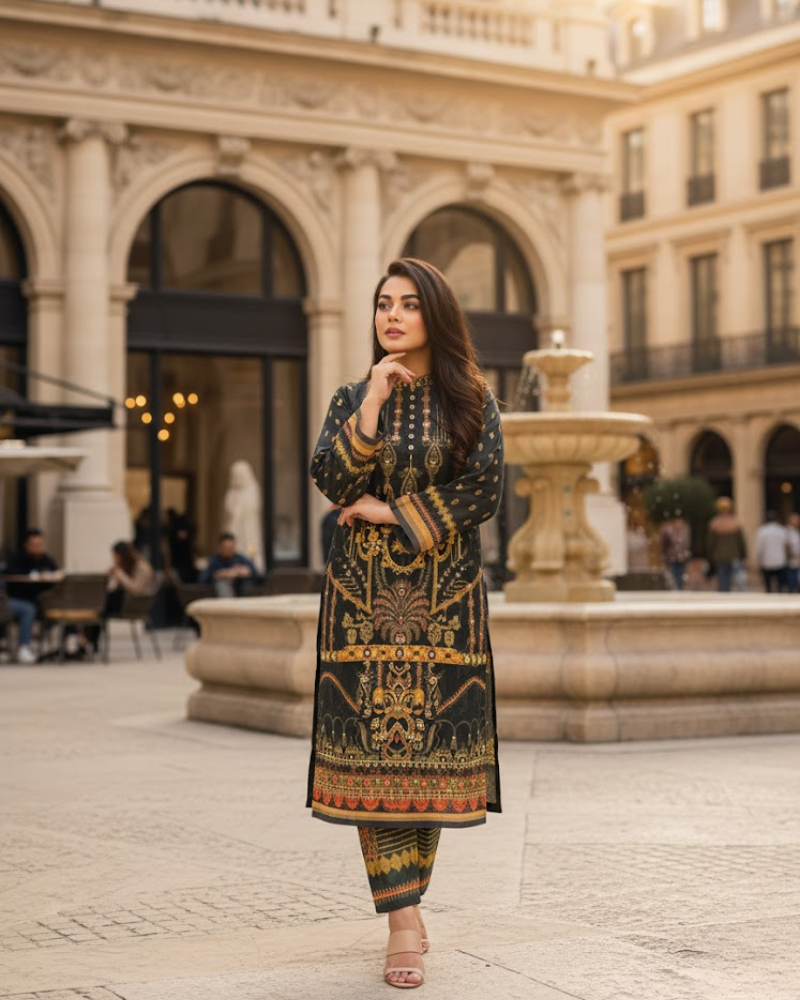 Light Purple Chinon Silk Salwar Suit – Pearl & Pipe Work