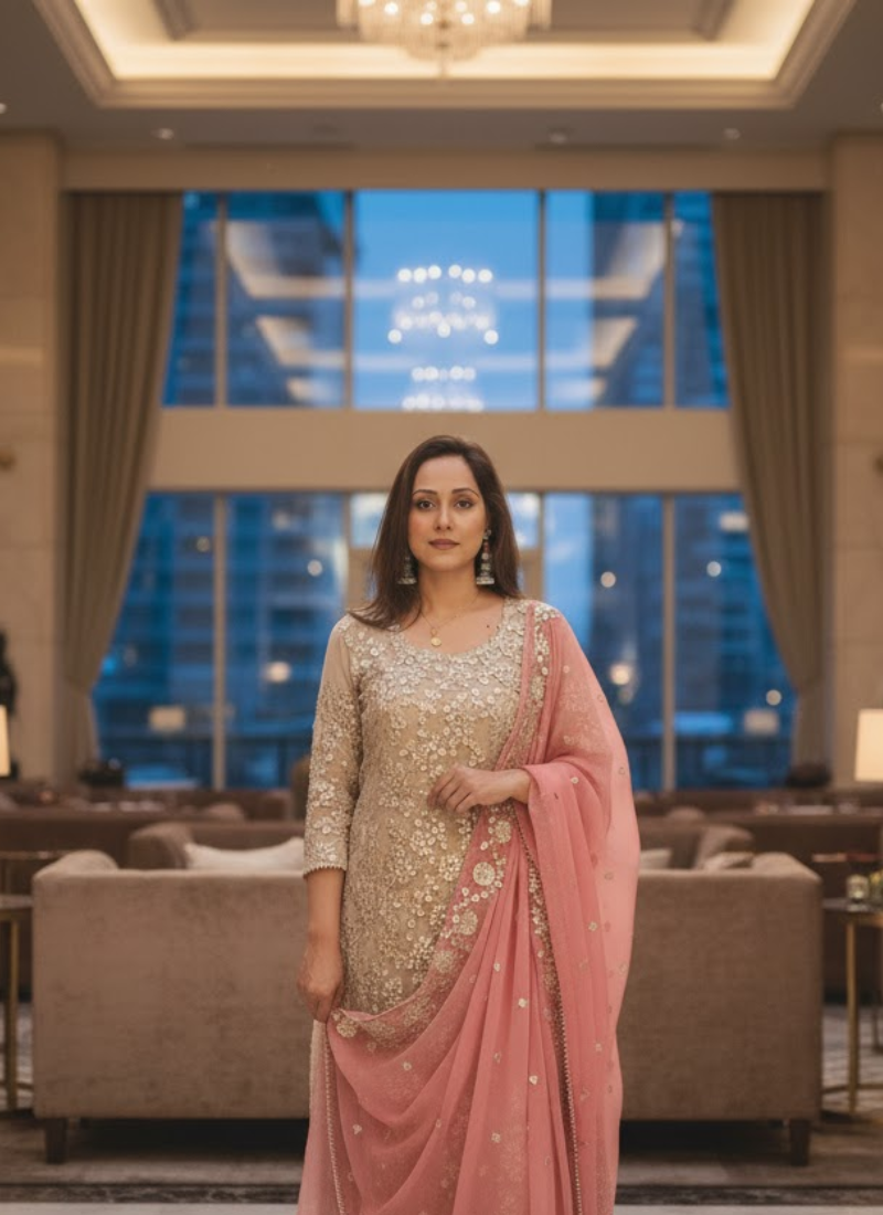 Chiffon Gota Patti Pakistani Kameez Salwar – Traditional Elegance for Women