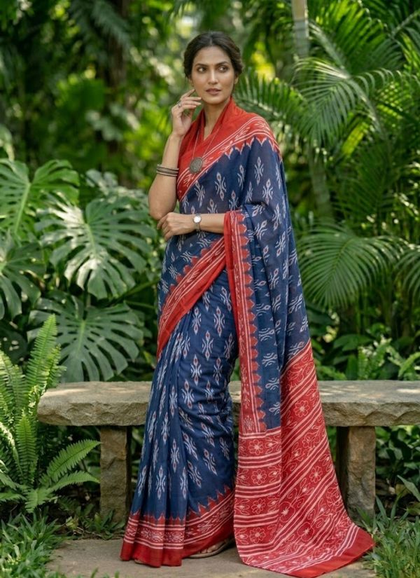 Pure Cotton Mulmul Saree with Blouse