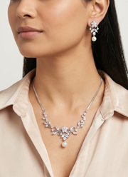 Stone Setting Necklace & Earring Set for Partywear & Bridal Looks 5