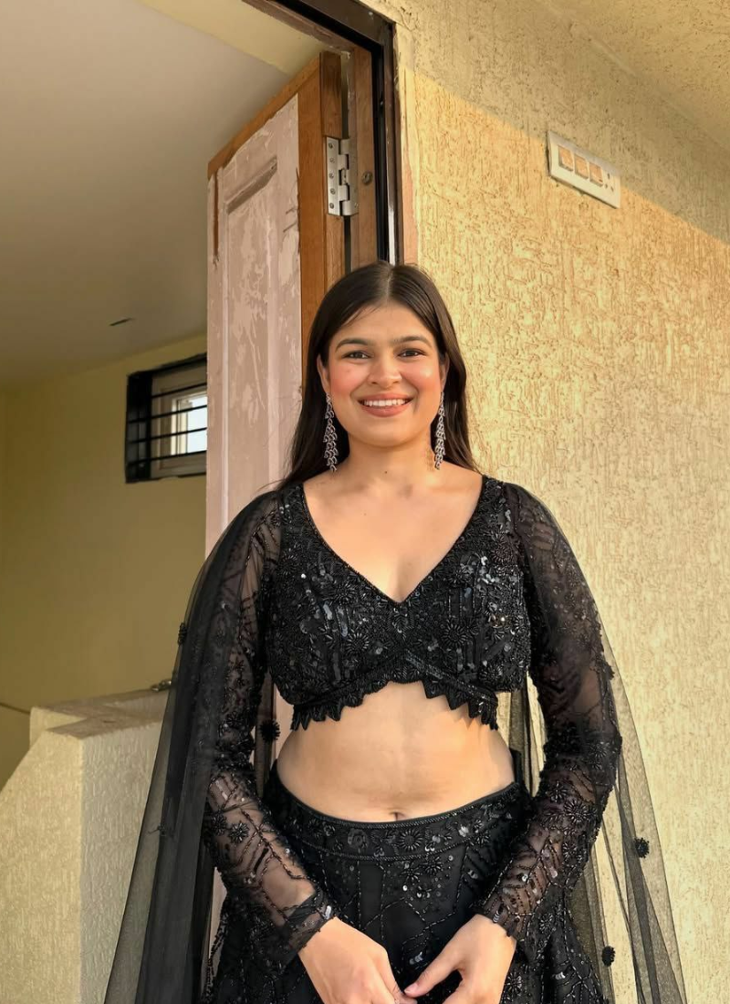 Premium Faux Georgette Cocktail Lehenga Choli with Thread & Sequins Embroidery + Net Dupatta