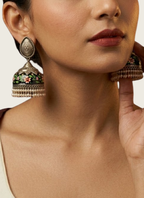 Black German Silver Earrings, lightweight  jewellery Perth daily wear
