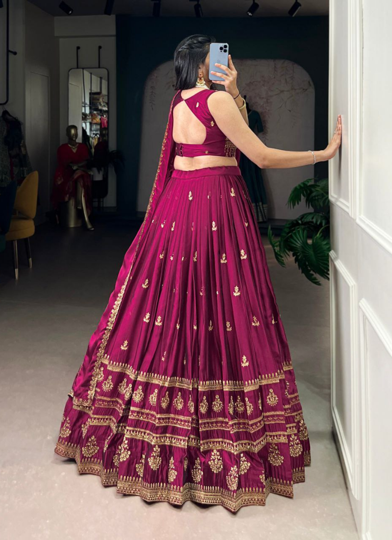 Rangoli Silk Lehenga Choli with Sequin Embroidery