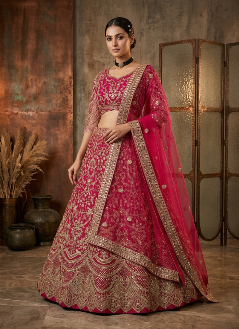 Butterfly Net Lehenga Choli with Sequin Embroidery