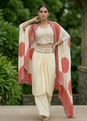 Indowestern Dhoti Set with Mirror Work Elegance 6