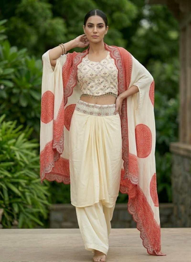 Indowestern Dhoti Set with Mirror Work Elegance