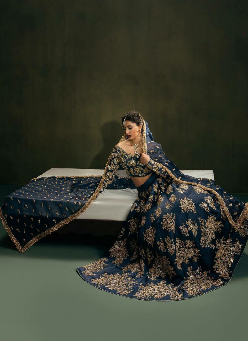 Heavy Chinon Silk Lehenga Choli with Sequins & Zari Embroidery + Lace Dupatta