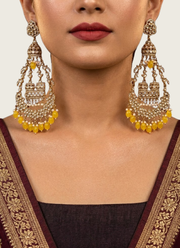 Yellow Kundan Earrings 2