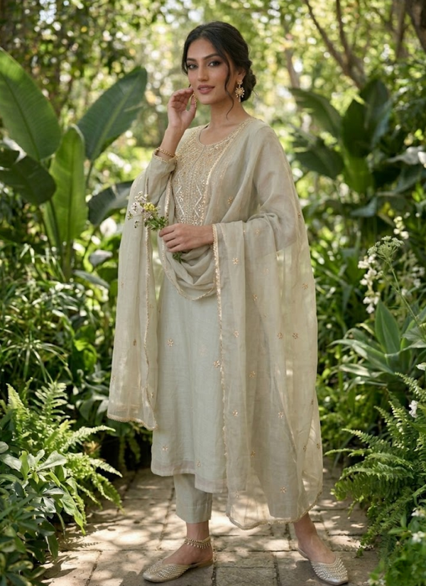 Organza Salwar Suit with Gotta Patti Work