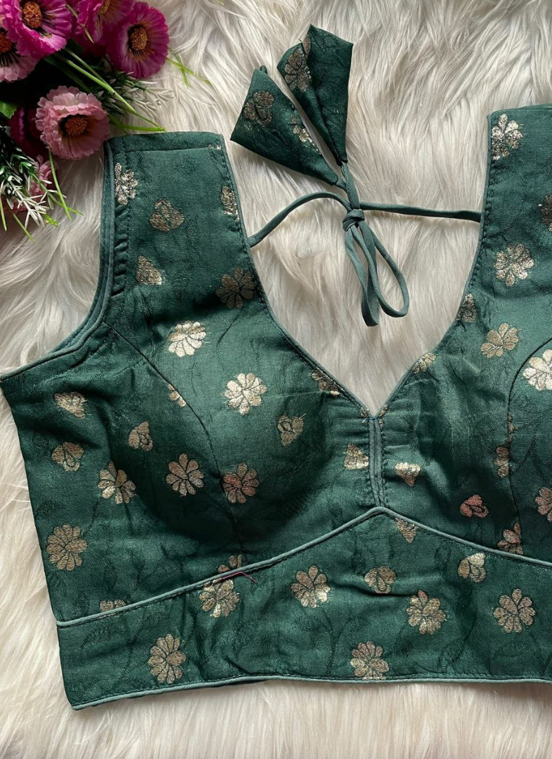 Cosmos Viscose Jequard Silk Women’s Blouse with Heavy Partywear Design