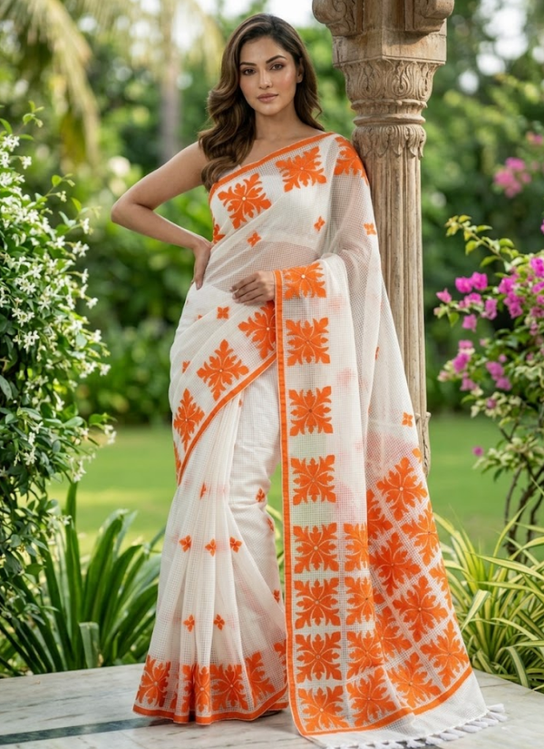 Kota Applique Saree – No Blouse Piece