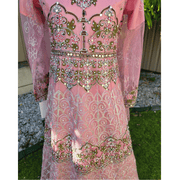 Pink Pakistani Anarkali Suit – Net Fabric with Embroidery 10