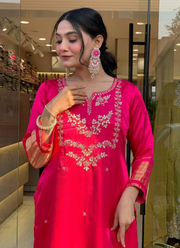 Viscose Silk Punjabi Suit with Embroidered Dupatta Elegance 5