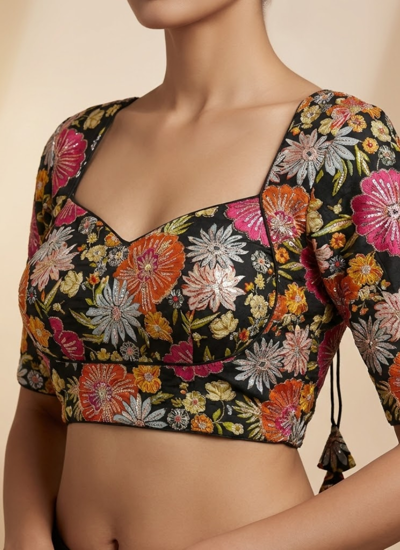 Partywear Blouse with Half Sleeves & Premium Padding Australia