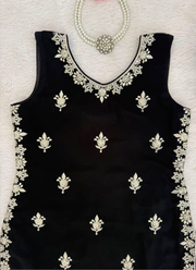 Designer Faux Georgette Palazzo Set – Thread & Sequins Work with Dupatta 6
