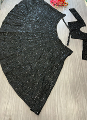 Premium Faux Georgette Cocktail Lehenga Choli with Thread & Sequins Embroidery + Net Dupatta 4