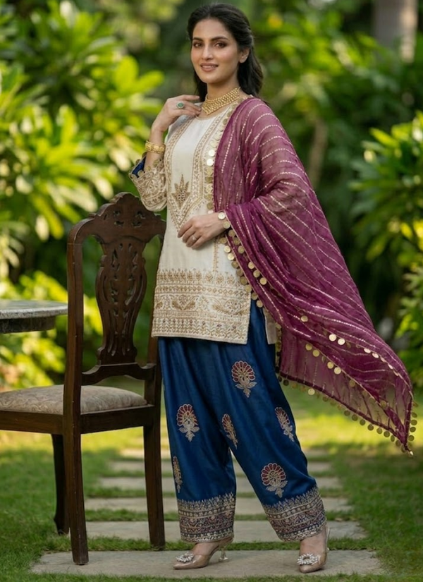 Silk Sharara Set with Georgette Dupatta