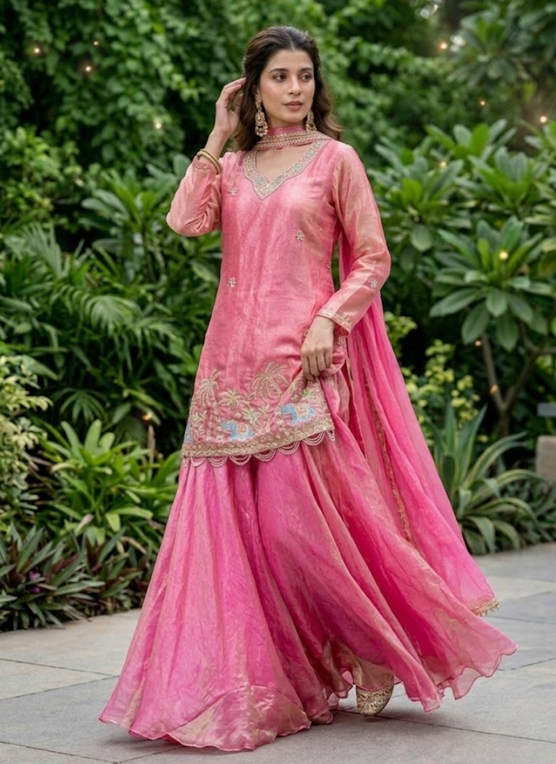 Fendy Kurti Lehenga Set with Embroidered Dupatta