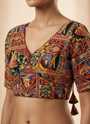 Heavy Velvet Partywear Blouse with Half Sleeves 3