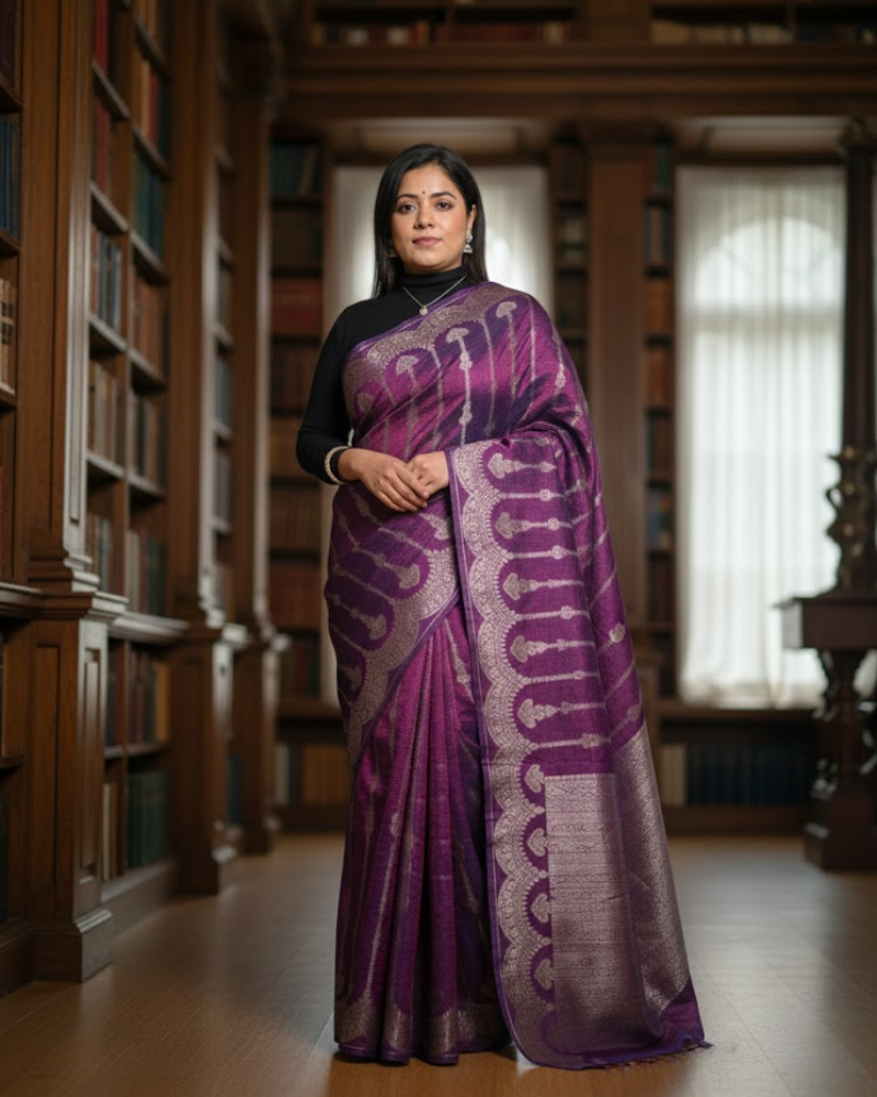 Banarasi Tissue Saree – Crush Finish Elegance