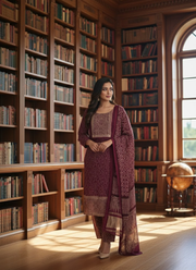 Pure Modal Ajrak Salwar Suit – Dupatta Kari Border 4