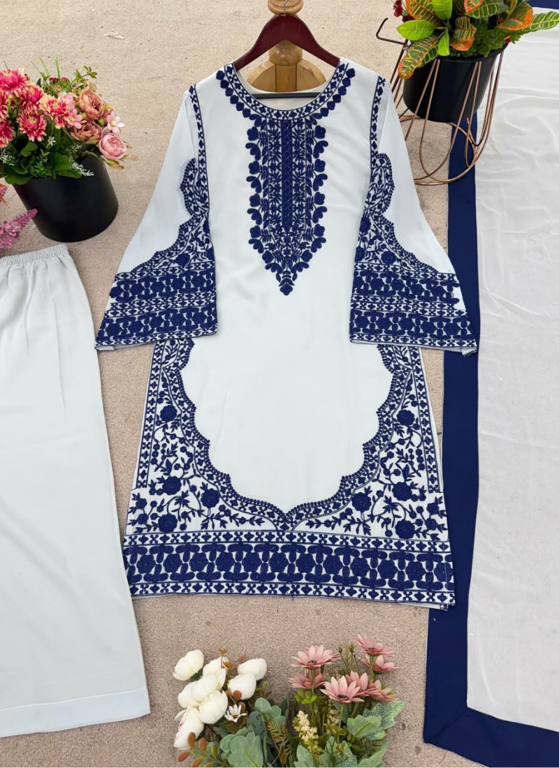 Elegant Fox Georgette Palazzo Set with Dupatta - View 7